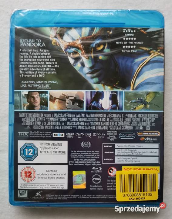 Avatar Bluray En 2009 Sam Worthington Ozorków