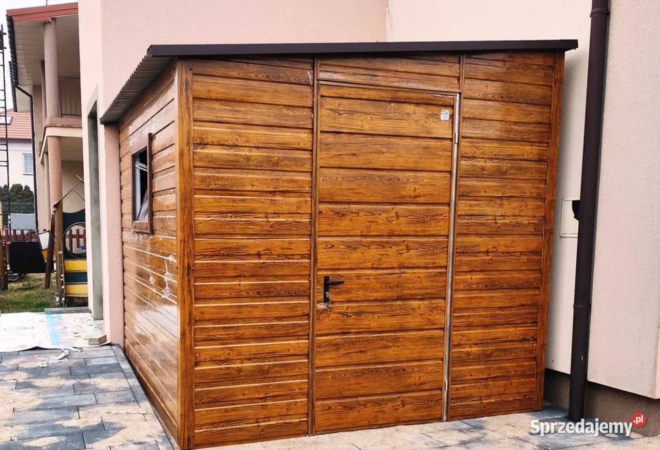 Garaż Blaszany Drewnopodobny ZŁOTY DĄB Garaże Leszno