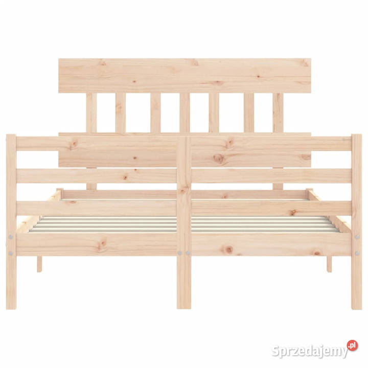 Rama łóżka z wezgłowiem lite drewno 120x200 Meble