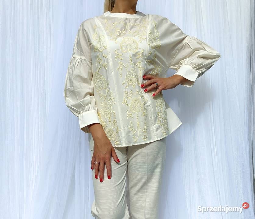 Biała bluzka oversize M 38 L 40 biała haft boho zachodniopomorskie Szczecin sprzedam