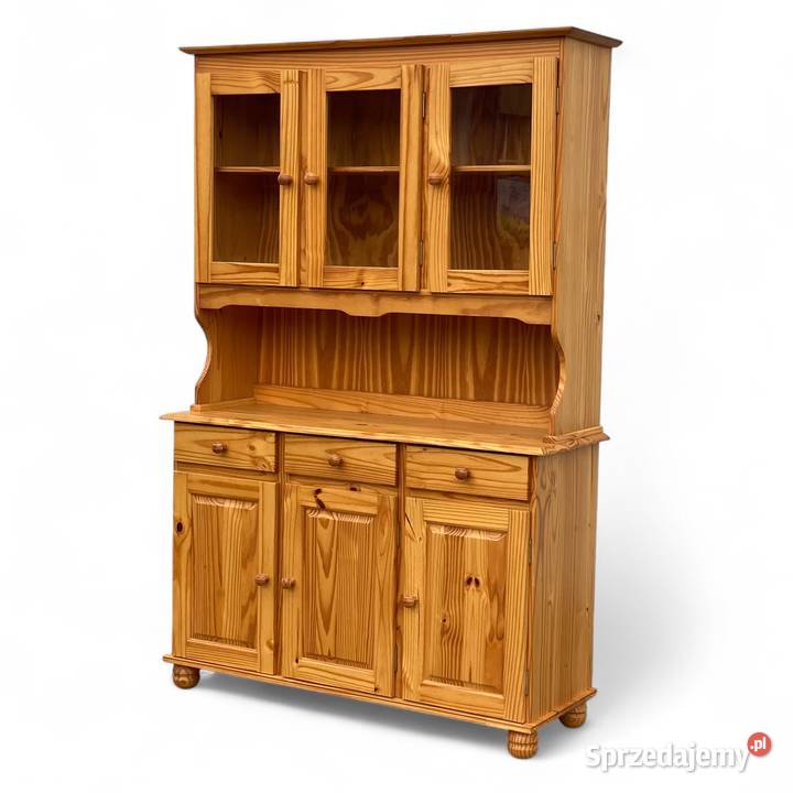 Sosnowy kredens kuchenny z witryną Dom i Ogród zachodniopomorskie Gryfice