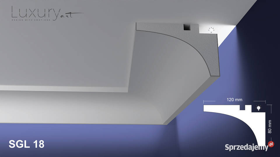oświetlenie ściany gzyms led sztukateria SGL18 Warszawa