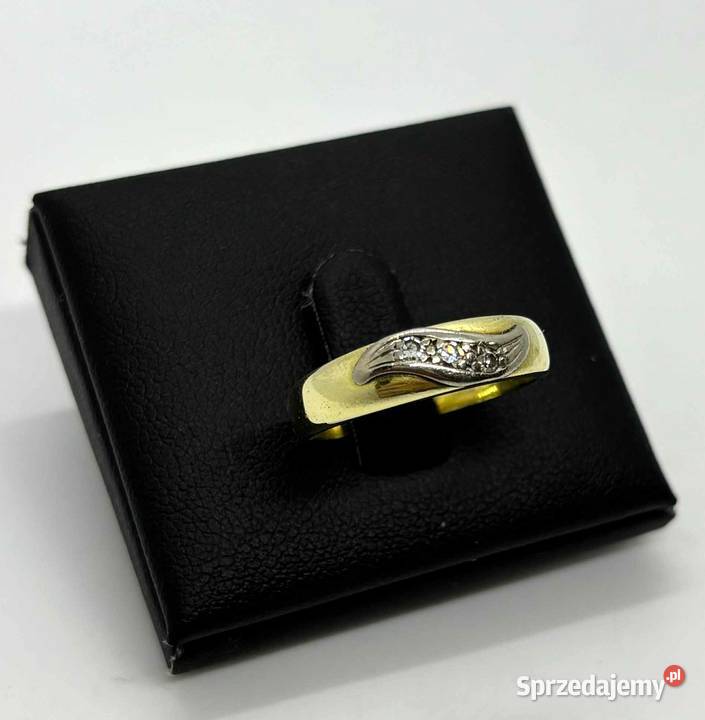 Złoty Pierścionek z diamentami pr 585 502g R17 Elbląg