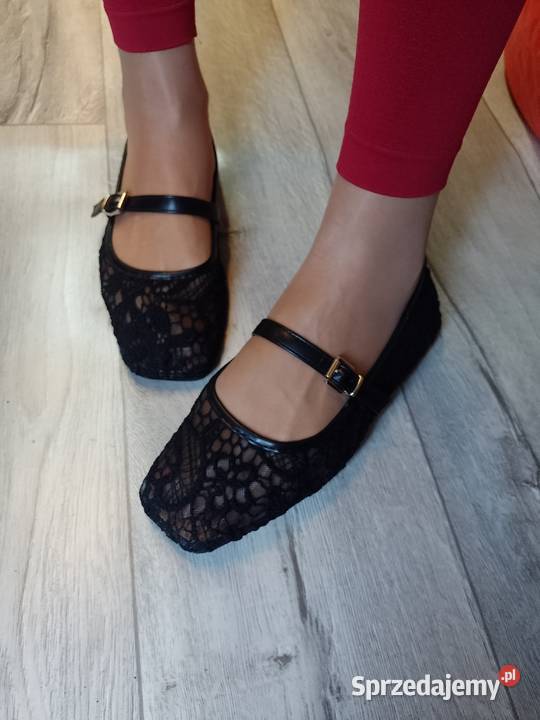 40 Czarne koronkowe baleriny wieczorowe z sprzedam