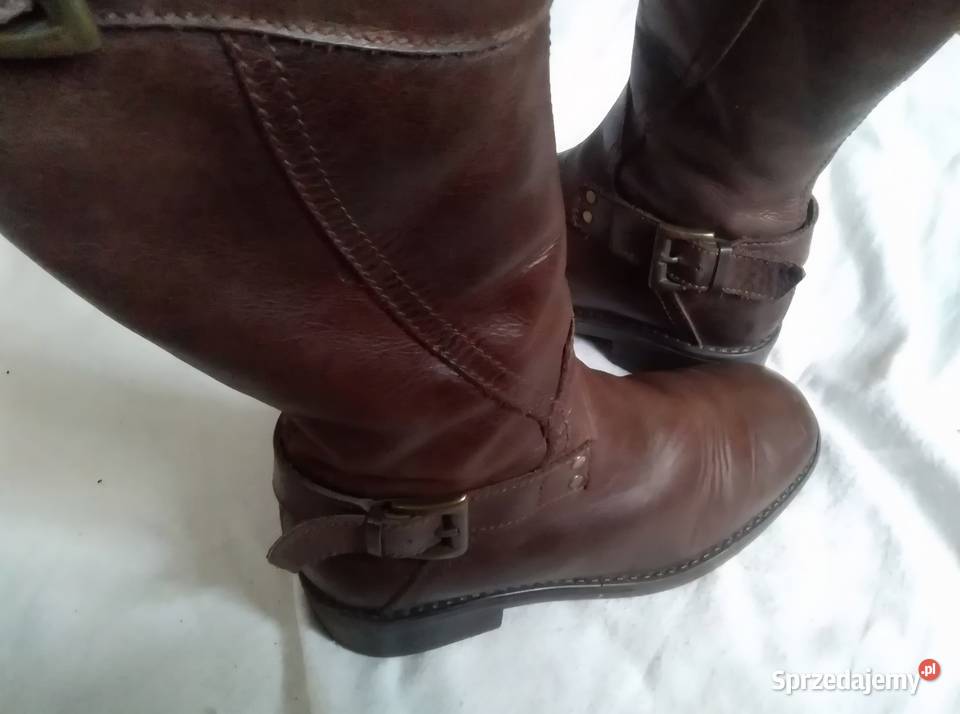 Eleganckie ocieplane kozaki dziewczęce r31 brązowy/beżowy Kraków sprzedam