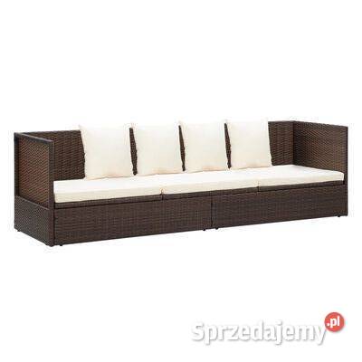 vidaXL Sofa ogrodowa z poduszkami polirattan Sofy i kanapy