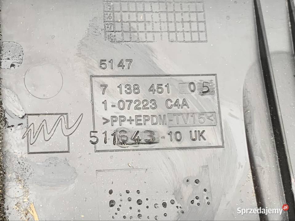 7138451 osłona pasa tył Mini cooper one r55 r56 Rok produkcji 2013 Osłony i zaślepki Szczecin
