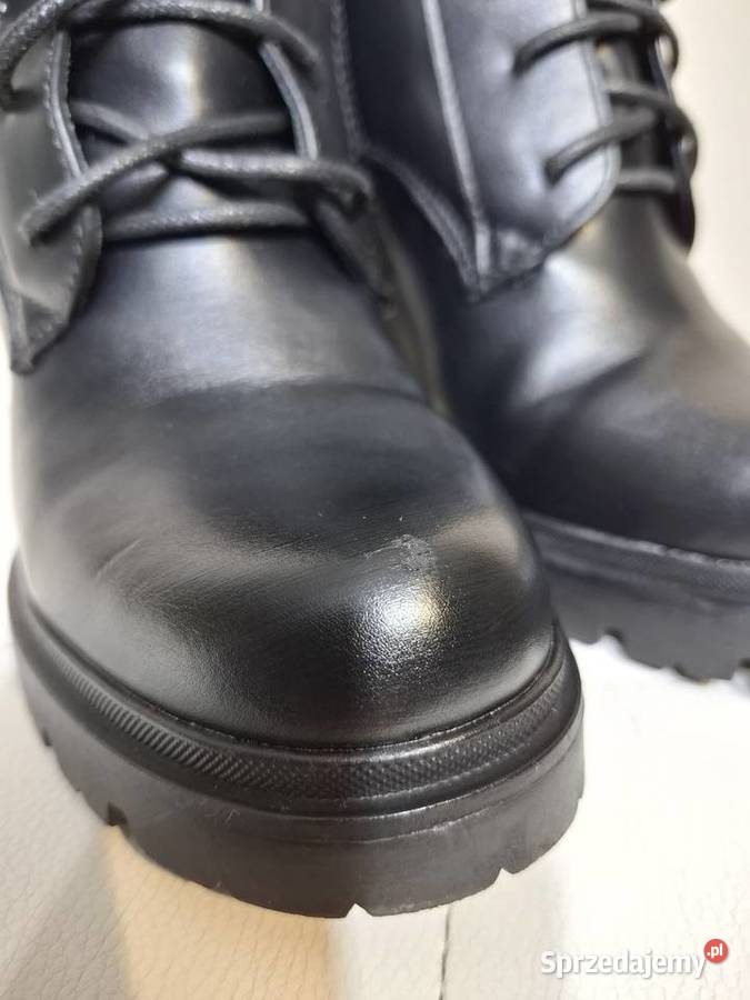 Barson 36 czarne botki damskie słupek platforma inna Kozaki Kraków
