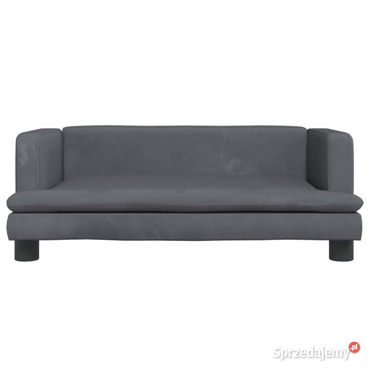 Sofa dzieci ciemnoszara 80x45x30 aksamit Meble Warszawa