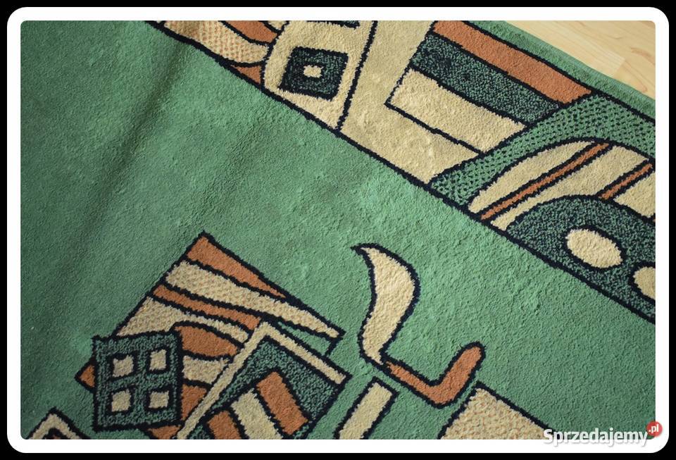 Dywan duży 150 x 300 używany odcienie zieleni