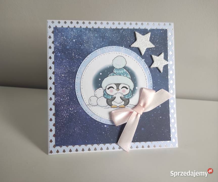 Zimowa kartka okolicznościowa ręcznie robiona z Łódź