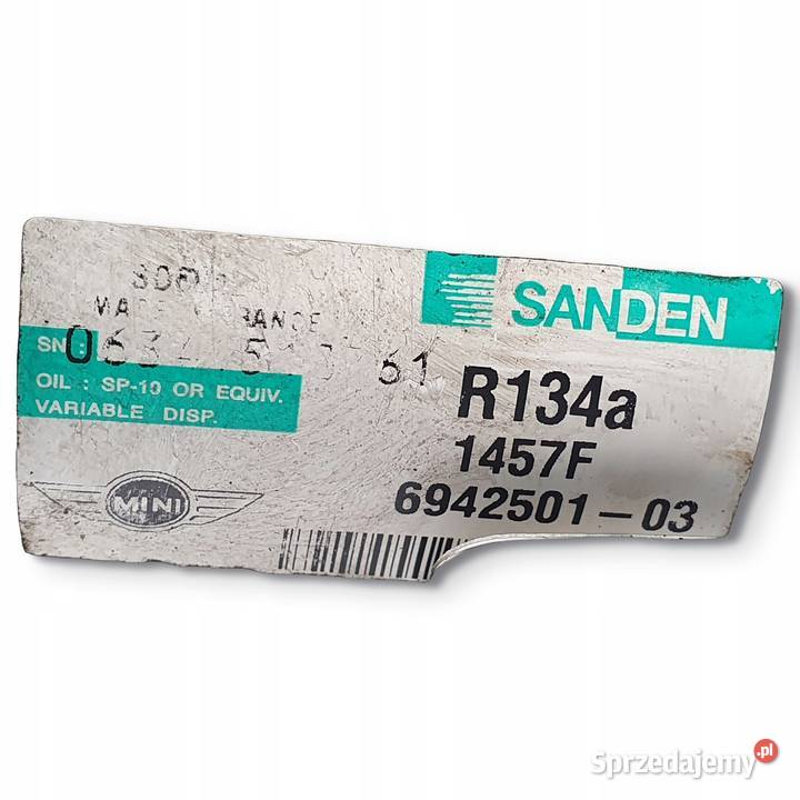 SPRĘŻARKA KLIMATYZACJI Mini Cooper R55 R56 16 Kompresory klimatyzacji Klimatyzacja Chełm