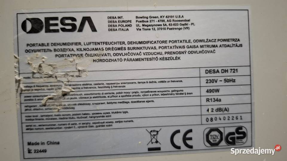 Osuszacz profesjonalny kondensacyjny Master Radom