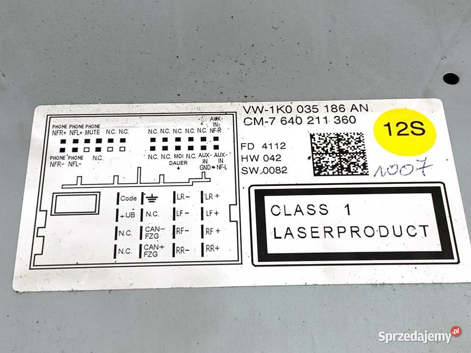 RADIO VW GOLF VI 1K0035186AN 0914 ODTWARZACZ osobowe Motoryzacja podkarpackie