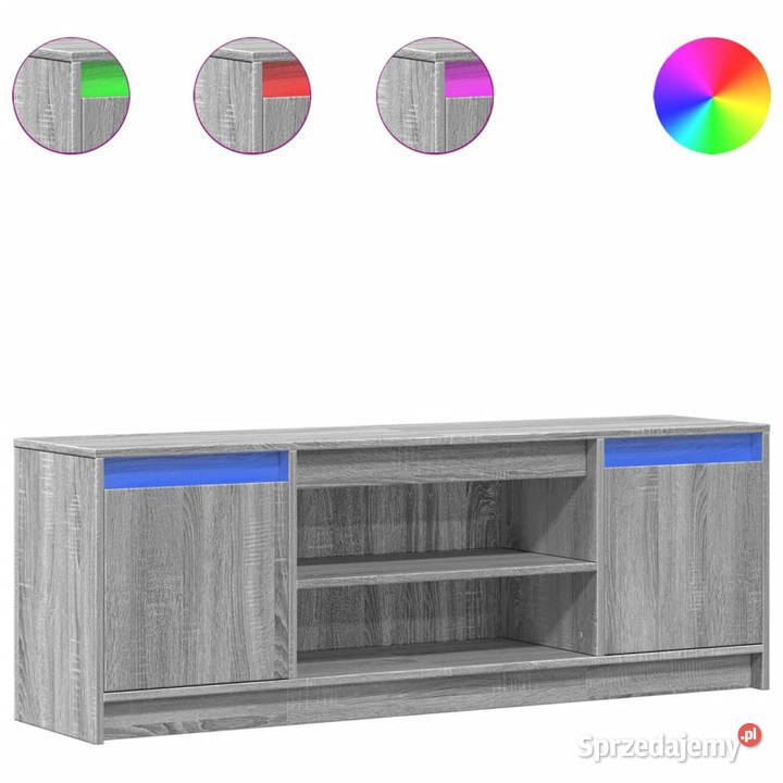 Szafka pod TV z LED szary dąb sonoma 1395x34x50 Warszawa sprzedam