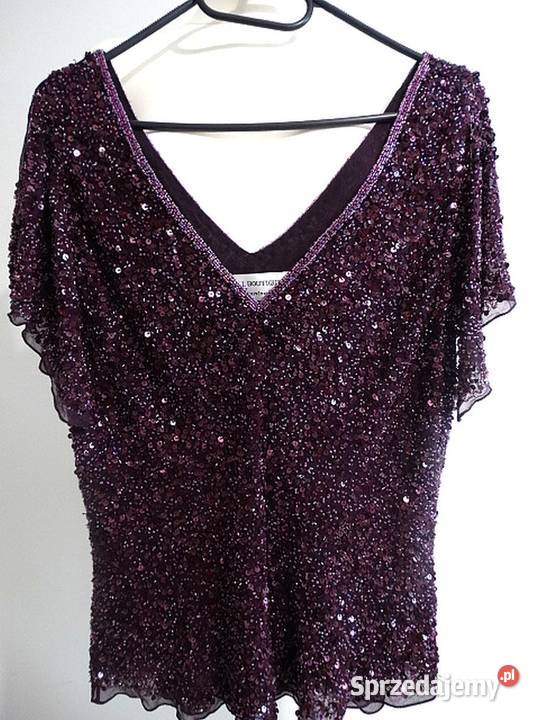 Bluzka Jedwabna 100 Jedwab Balowa Wieczorowa Łomża