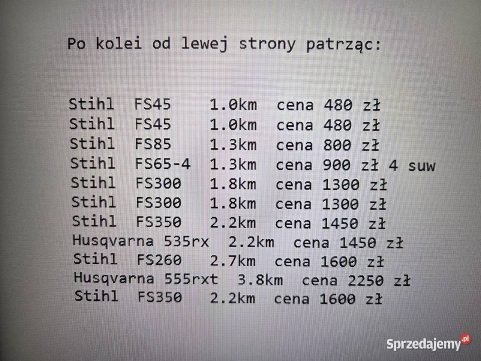 Kosa spalinowa podkaszarka STIHL Stan Kosiarki spalinowe łódzkie Łowicz