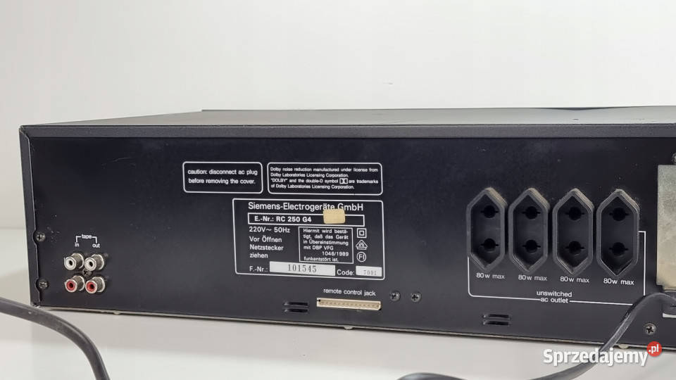 Magnetofon SIEMENS dwukasetowy RC250 Magnetofony Międzychód