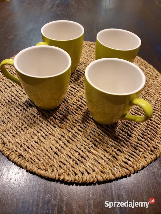 Filiżanki kubki na kawę cappuccino 4 żółte nowe żółty Wyposażenie wnętrz Lublin