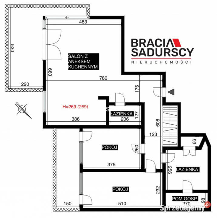 Mieszkanie Kraków Poznańska 8279m2 3pokojowe