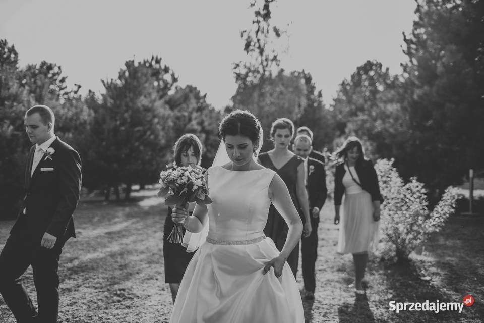 Suknia ślubna z trenem mikado lubelskie Lublin