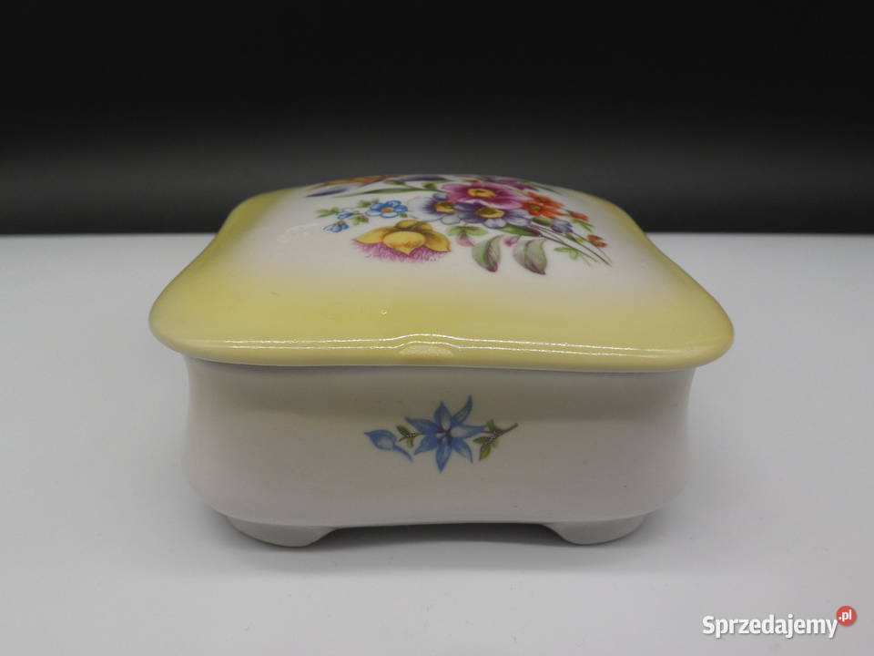 Porcelanowa Szkatułka Puzderko Kwiaty Raszków