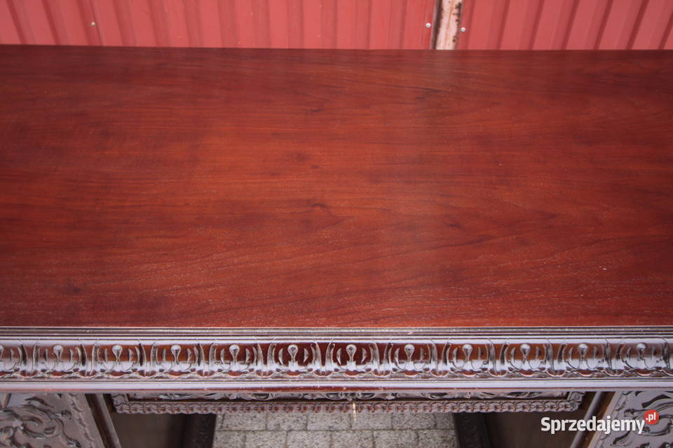 Wyjątkowe duże BIURKO NEORENESANSOWE gabinetowe dolnośląskie