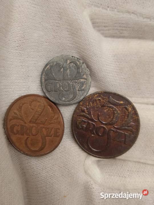 2 RP zestaw 1 grosz 1939rGG 2 grosze 1928r 5 sprzedam