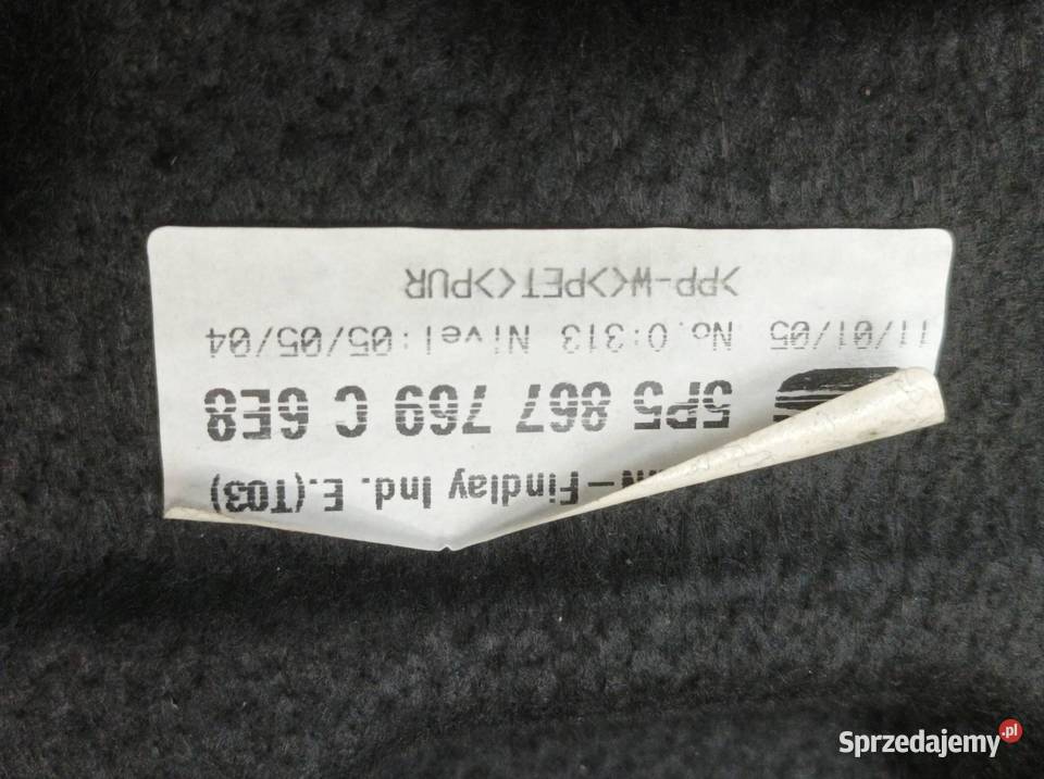 PÓŁKA TYLNA 5P5867769C Seat Toledo III 20052009