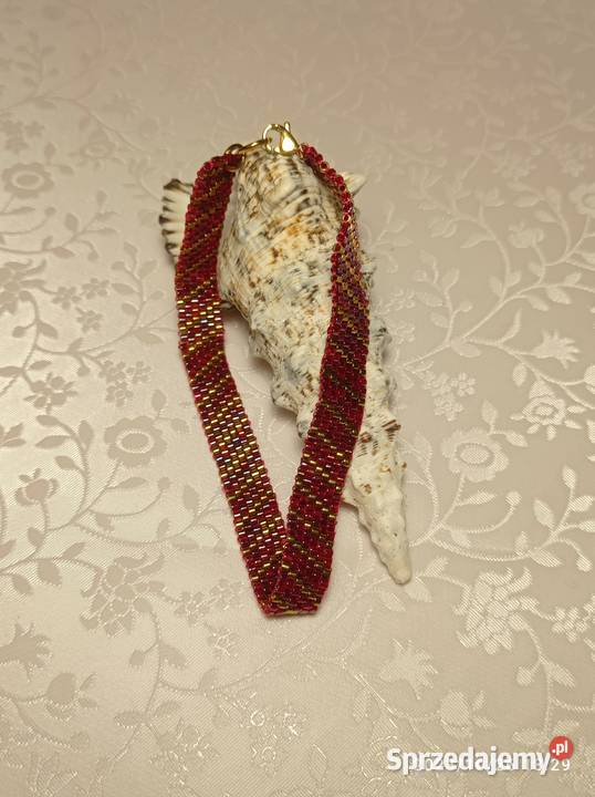 BRANSOLETKA KORALIKOWA WIŚNIOWA Wrocław