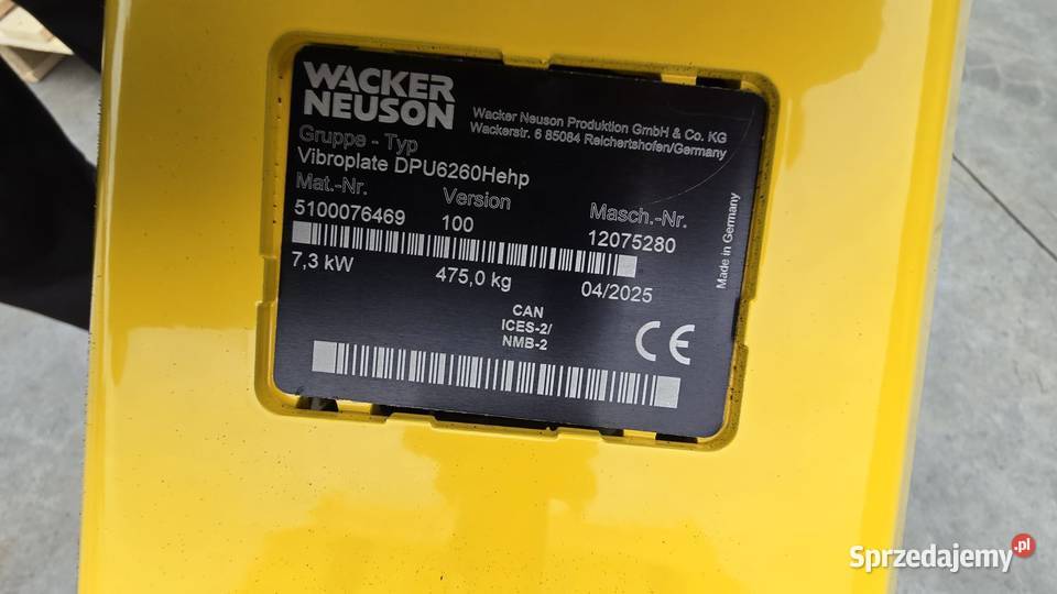 Zagęszczarka dwukierunkowa WACKER NEUSON DPU dolnośląskie Dunkowa