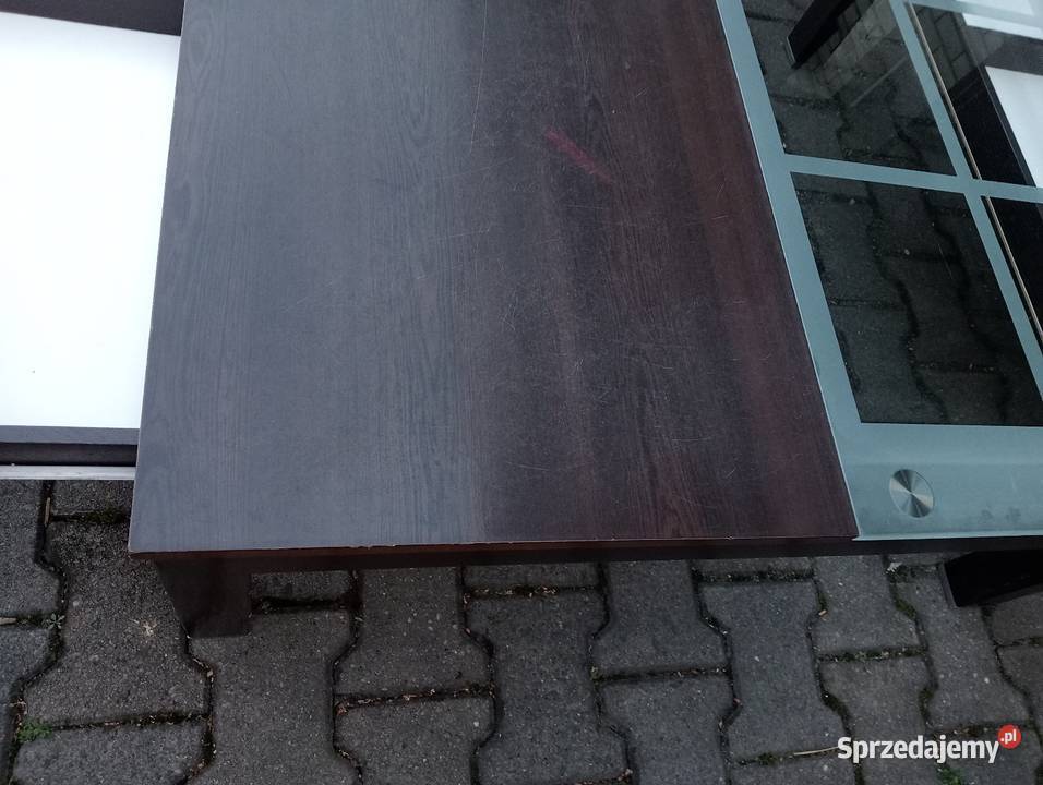 Stolik kawowy Venge ciemny brąz stelaż metalowy