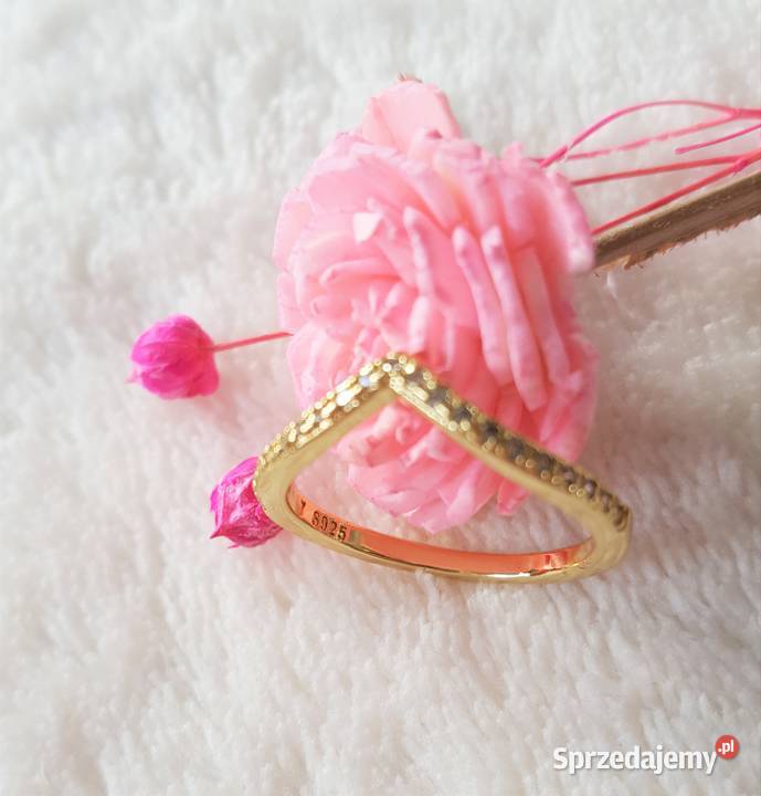 Pierścionek prosty srebrny srebro 925 złoty Szczecin