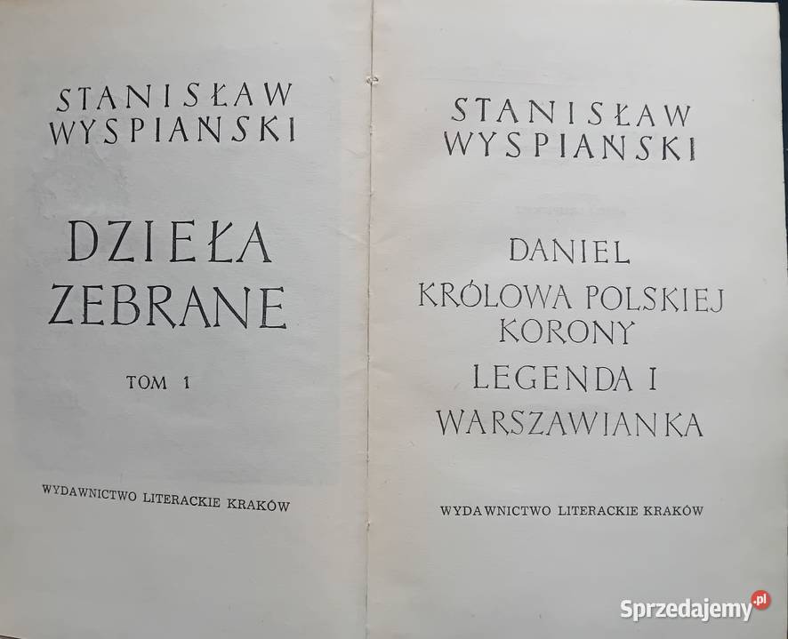 Stanisław Wyspiański Dzieła Zebrane Tom 1 Wyd Koźminek sprzedam
