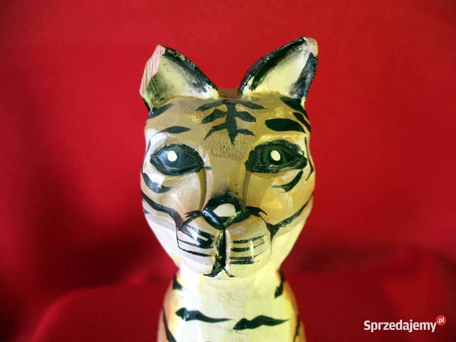 Kot kotek drewniana stara figurka z Bali 14x 6 x sprzedam