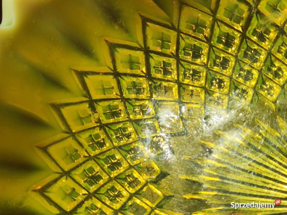 Szkło uranowe George Davidson talerz miska 1895r Antyki Kraków