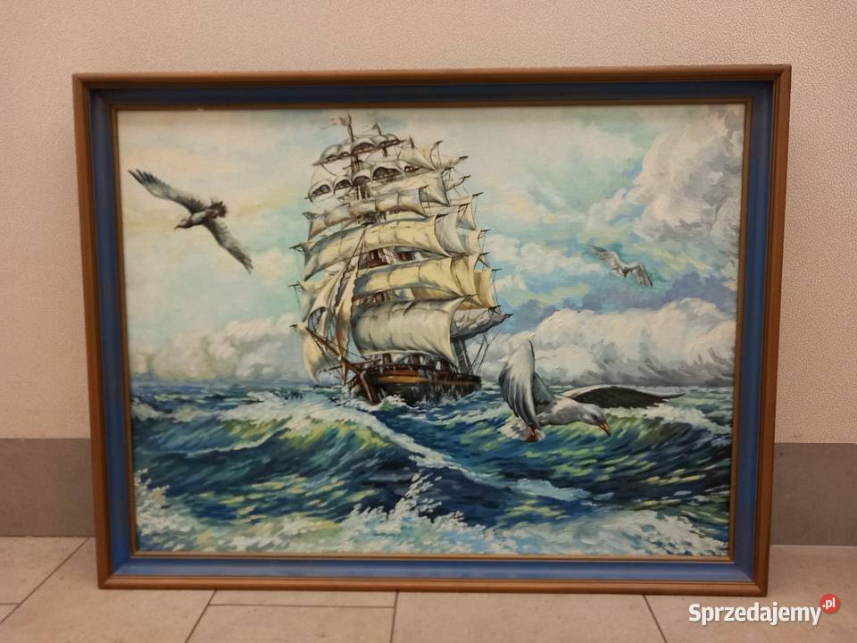 Obraz olejny 75x55 na płótnie Żaglowiec Warszawa