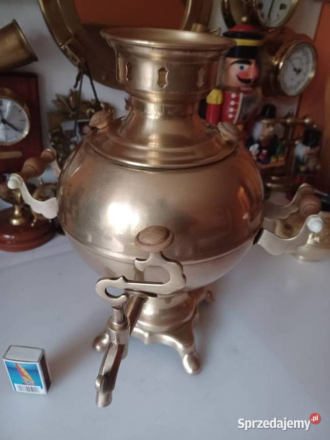 Piękny mosiężny samowar Kolekcja Poznań