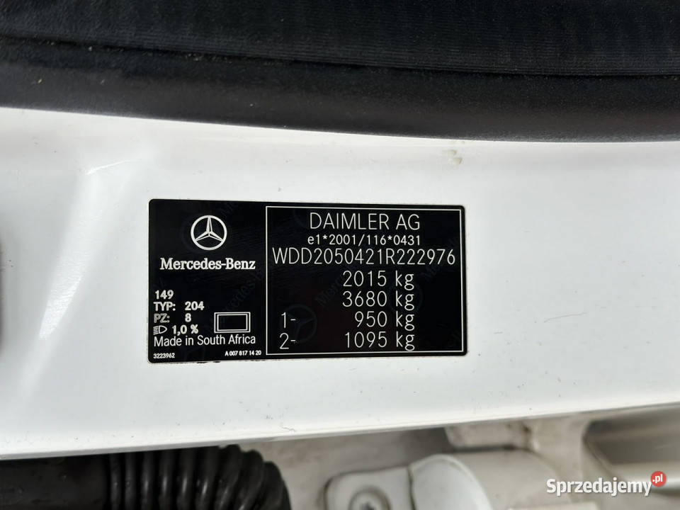 Mercedes C 200 W205 20142021 benzyna wielkopolskie Sadlno