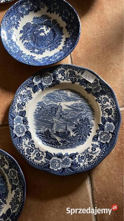 Talerzyk niebieska angielska porcelana Gdańsk