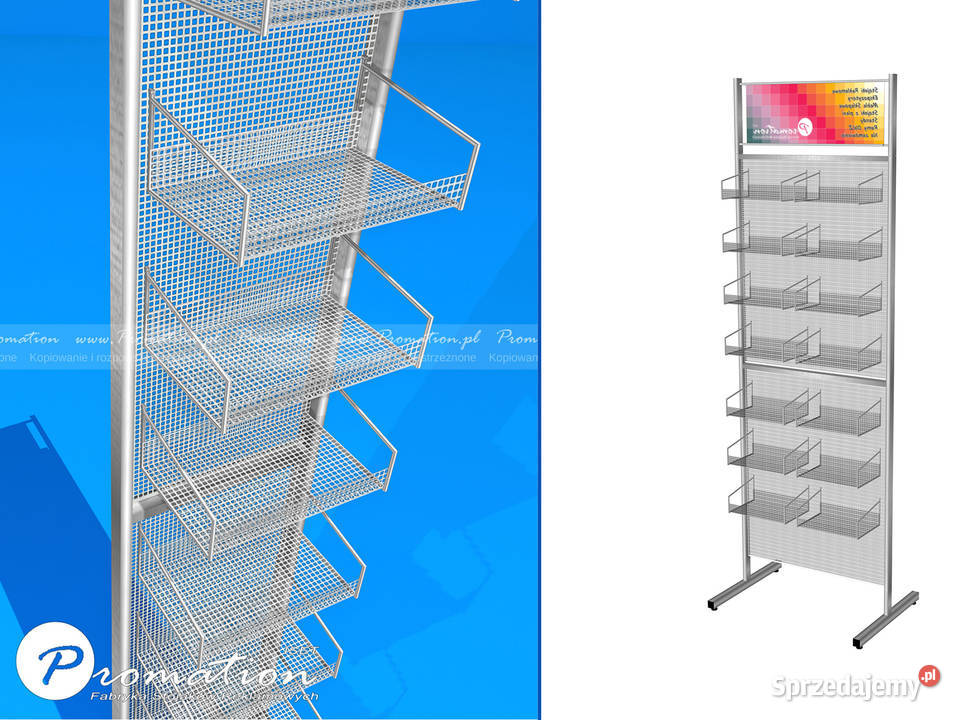 Stojak ekspozycyjny z półeczkami ekspozytor Sklep