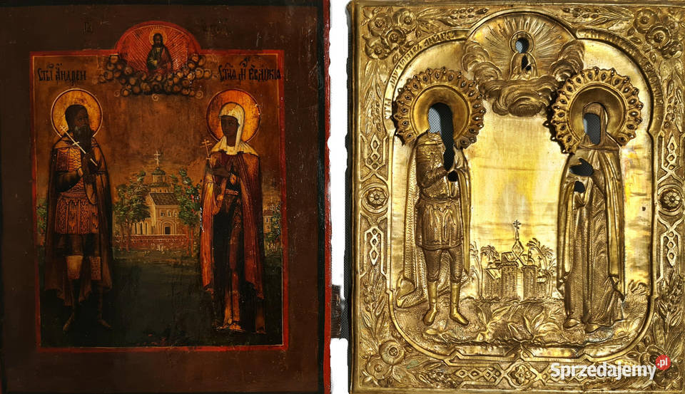 Ikona Święta Eudokia Święty Andrzej Stratelates Warszawa sprzedam