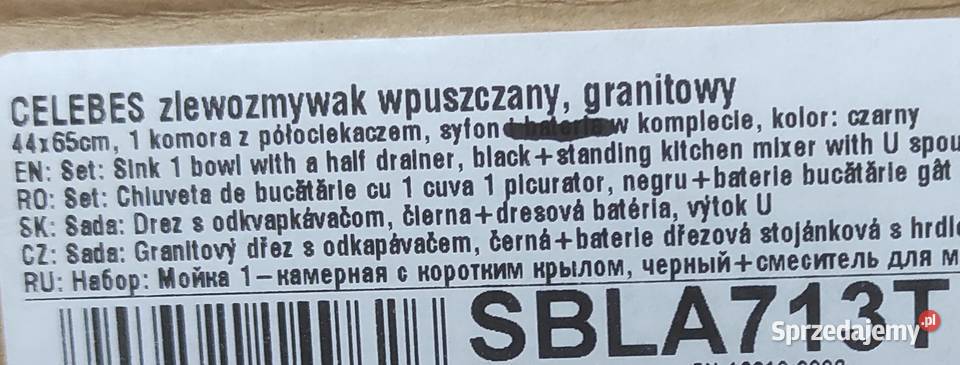 Zlewozmywak granitowy nowy z odpływem Rudziniec