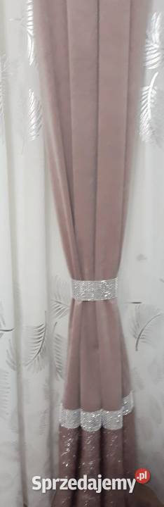 Zasłony velvet z błyszczącym włosem odcienie różowego Mława
