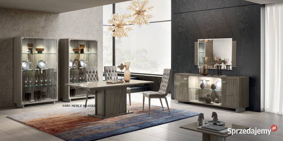 Nowoczesna komoda witryna szaranikiel Przemyśl