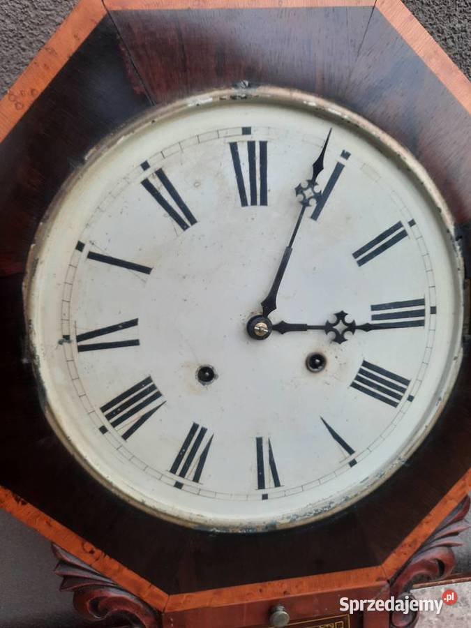 112 Stary amerykański zegar ścienny sprężynowy Tczew sprzedam