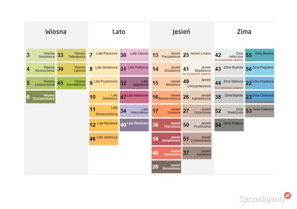 Farba Nobiles Pory roku różne kolory okazja Stare Hołowczyce