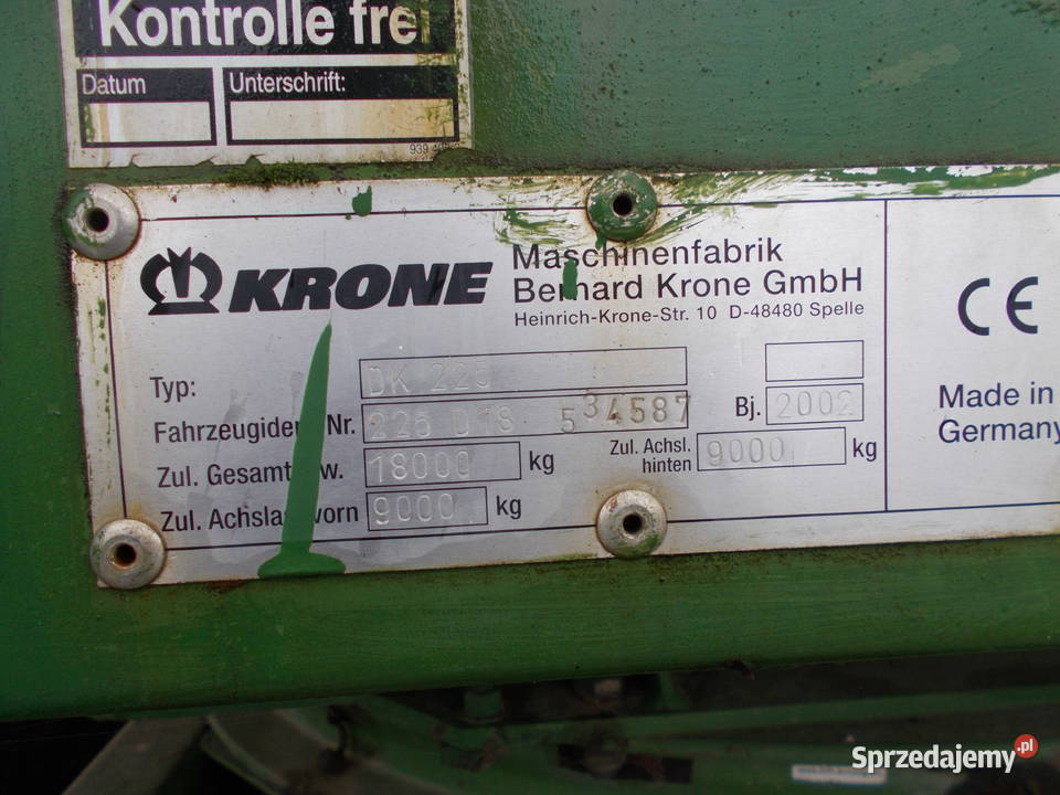 przyczepa KRONE DK Zwiastowice