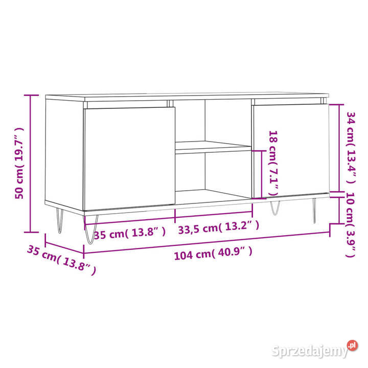 Szafka pod TV biała 104x35x50 materiał mazowieckie Warszawa