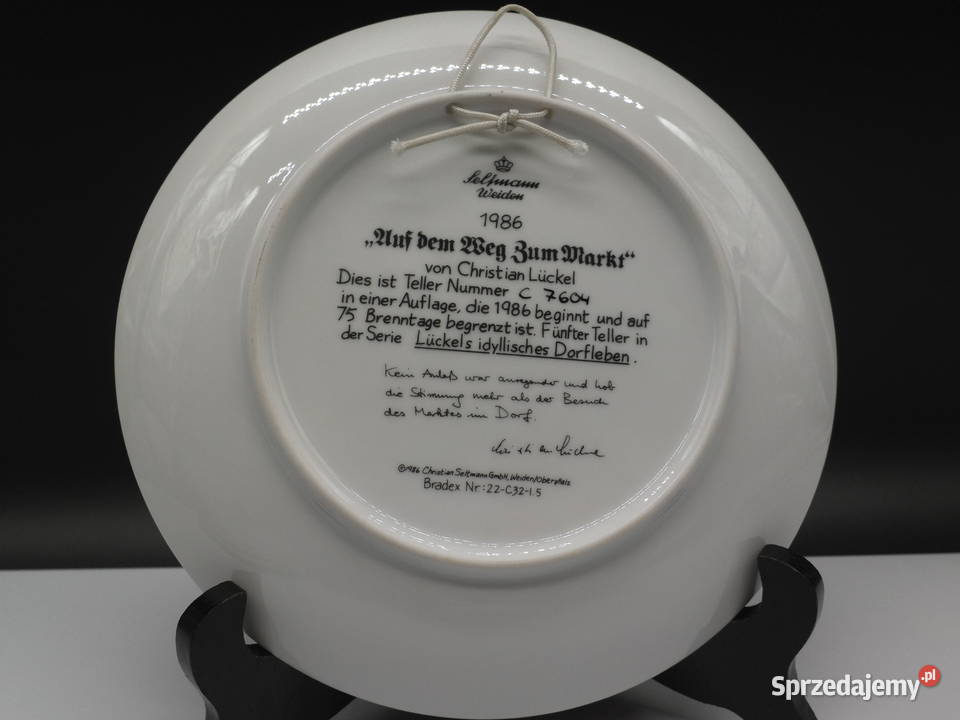 Talerz kolekcjonerski W drodze na targ Seltmann wielkopolskie Raszków